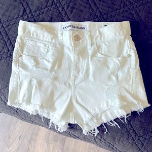 White EXPRESS shorts size 0